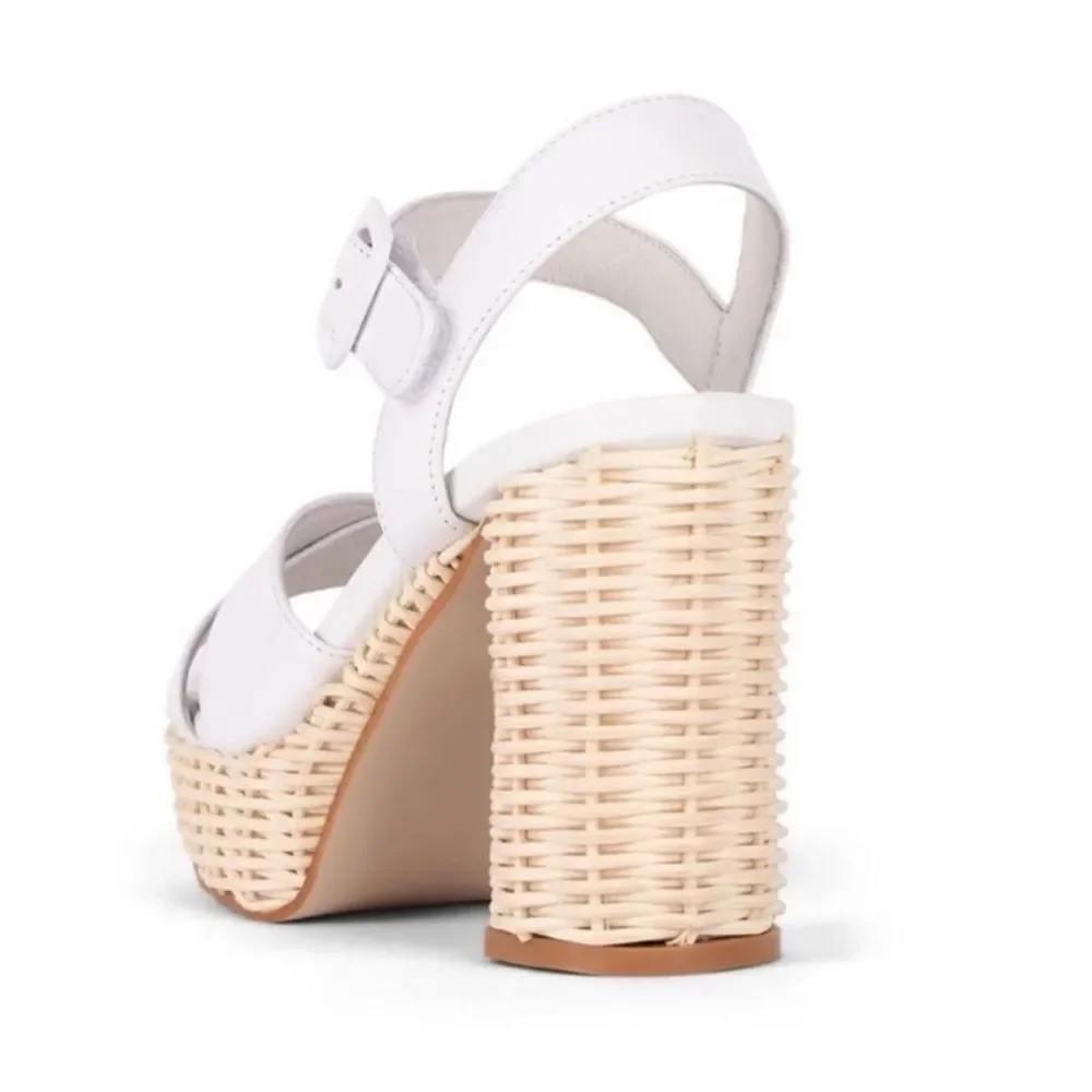 Jeffrey Campbell Amma Platform Sandals in White and Tan Size 10, NWOB - Picture 4 of 14